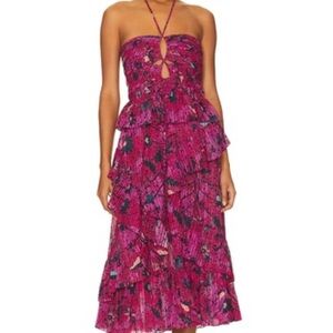 Ulla Johnson Pink Strapless Ruffle Dress